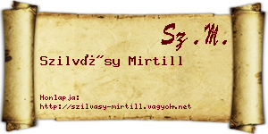Szilvásy Mirtill névjegykártya